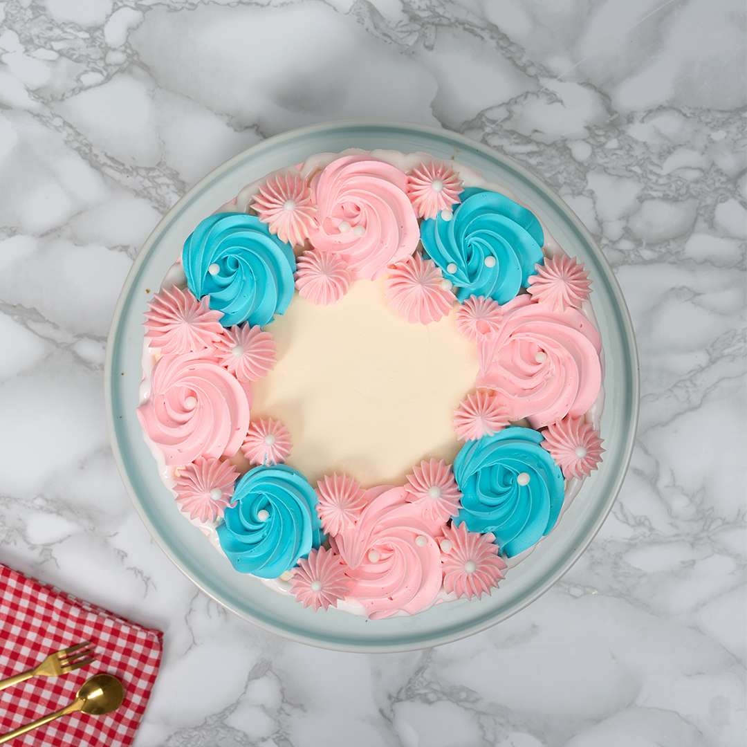 Floral Gender Reveal Cake | Cakes & Bakes | Cake Delivery