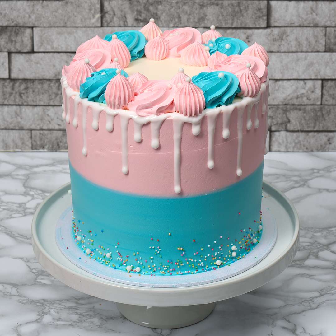 Floral Gender Reveal Cake | Cakes & Bakes | Cake Delivery