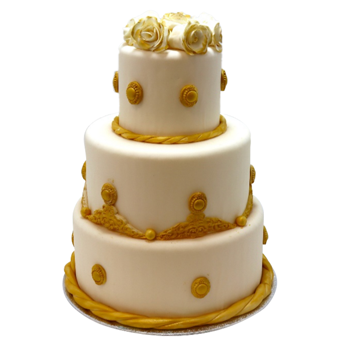 Gilded Embroidery Wedding Cake
