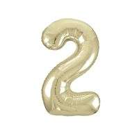 Gold Number 2 Foil Balloon - 34" Inflated