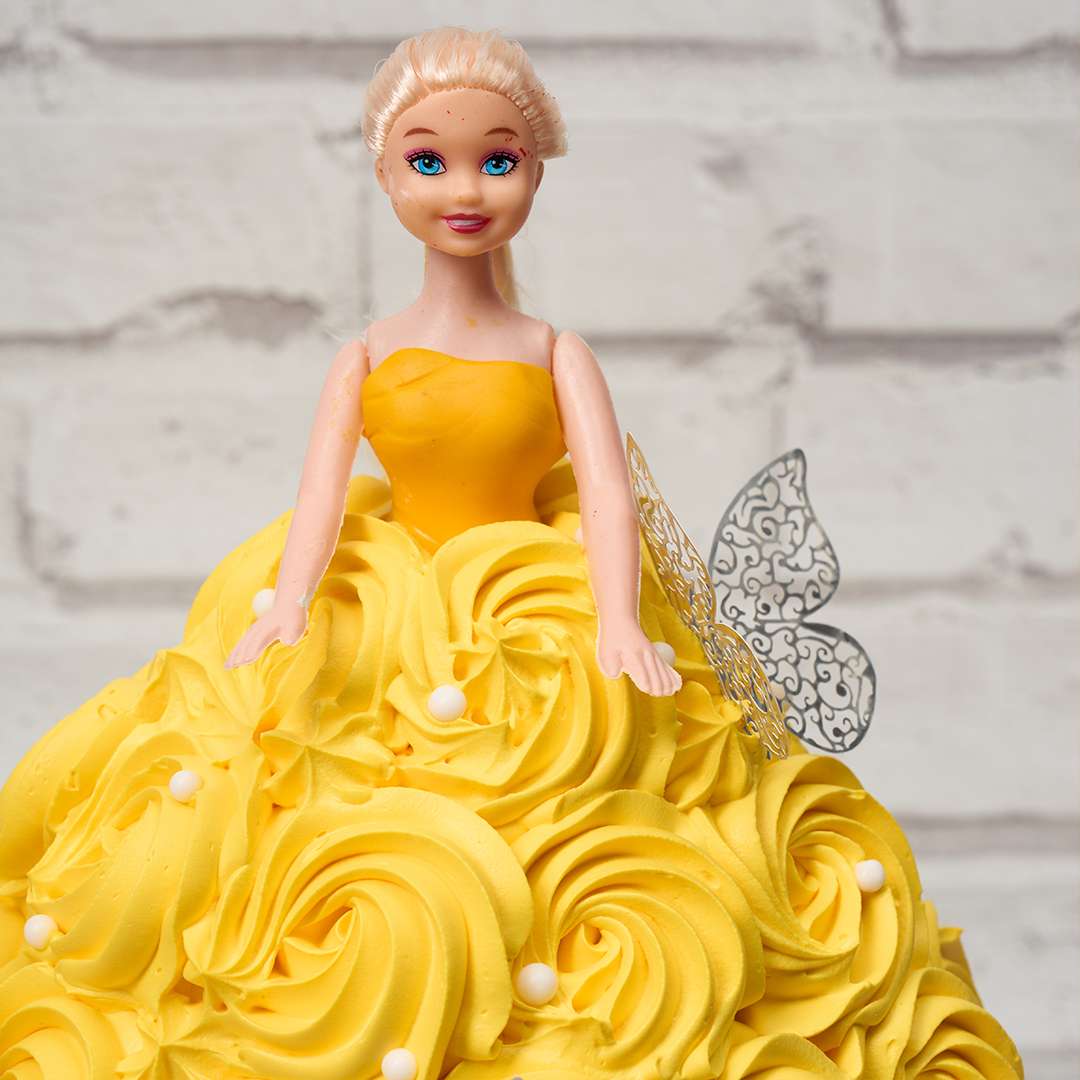 Golden Butterfly Princess Cake