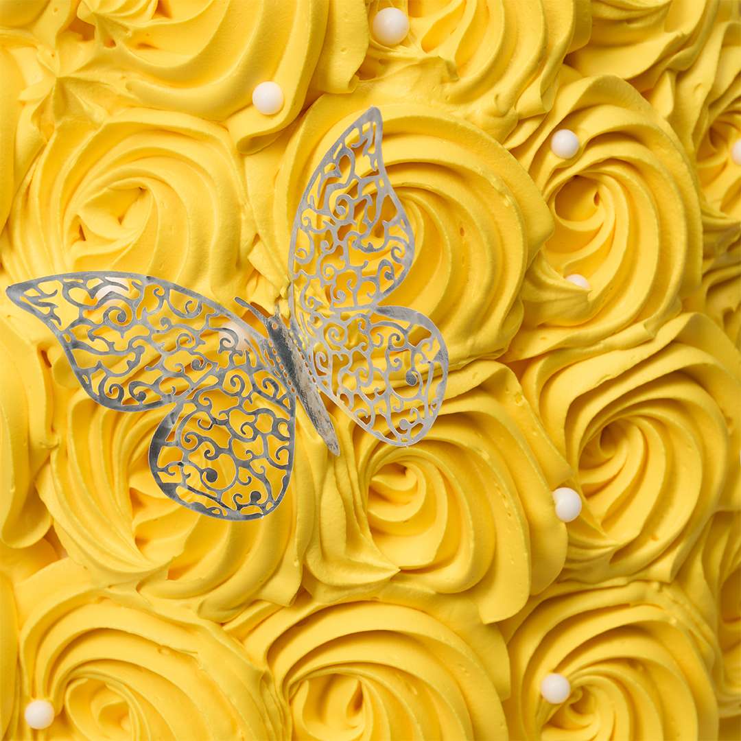 Golden Butterfly Princess Cake