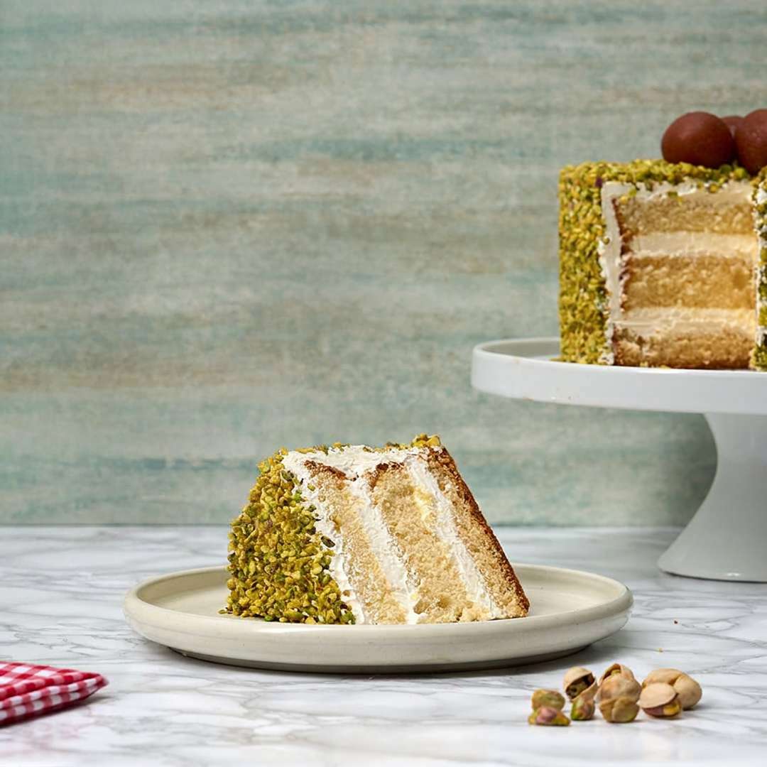 Gulab Jamun Pistachio Cake