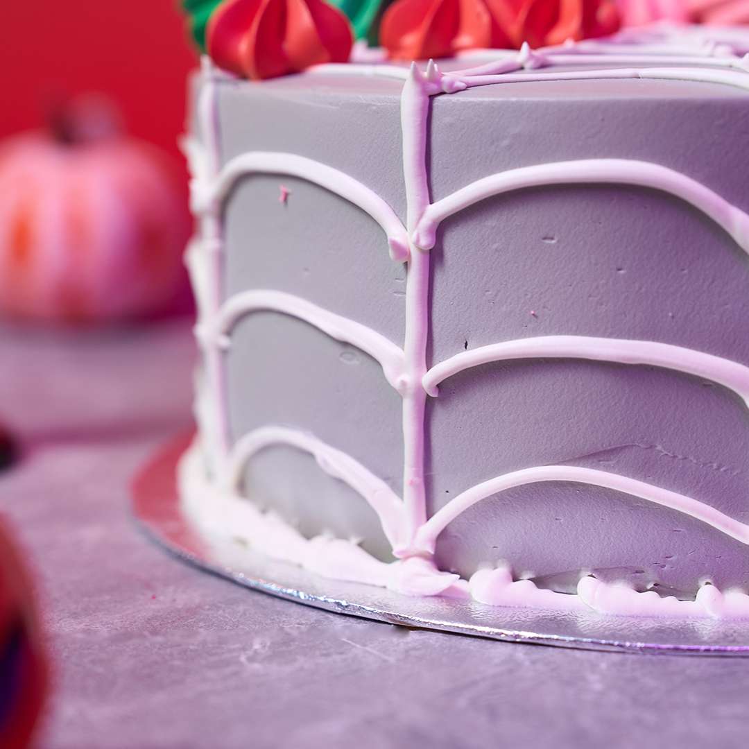 Floral Web Delight Halloween Cake