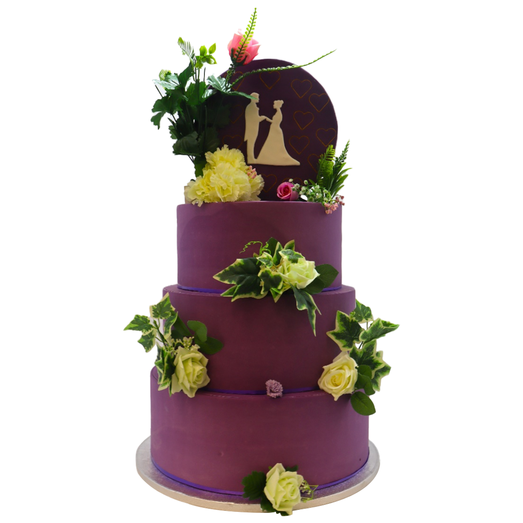 Lavender Dreams Floral Harmony Wedding Cake