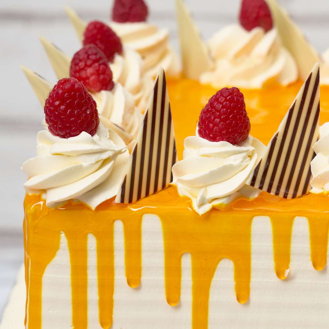 Mango Swirl Square Cake
