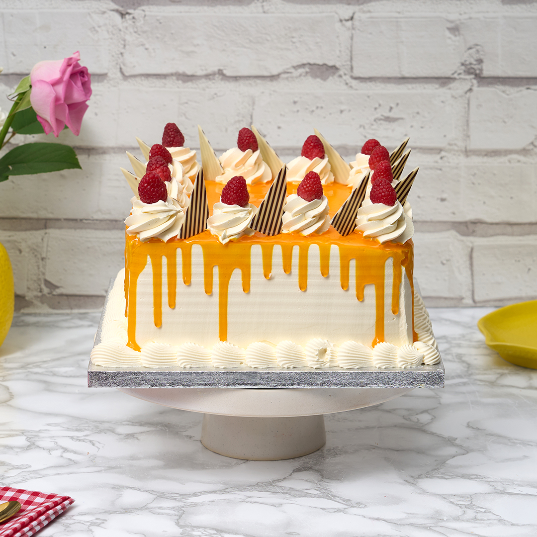 Mango Swirl Square Cake