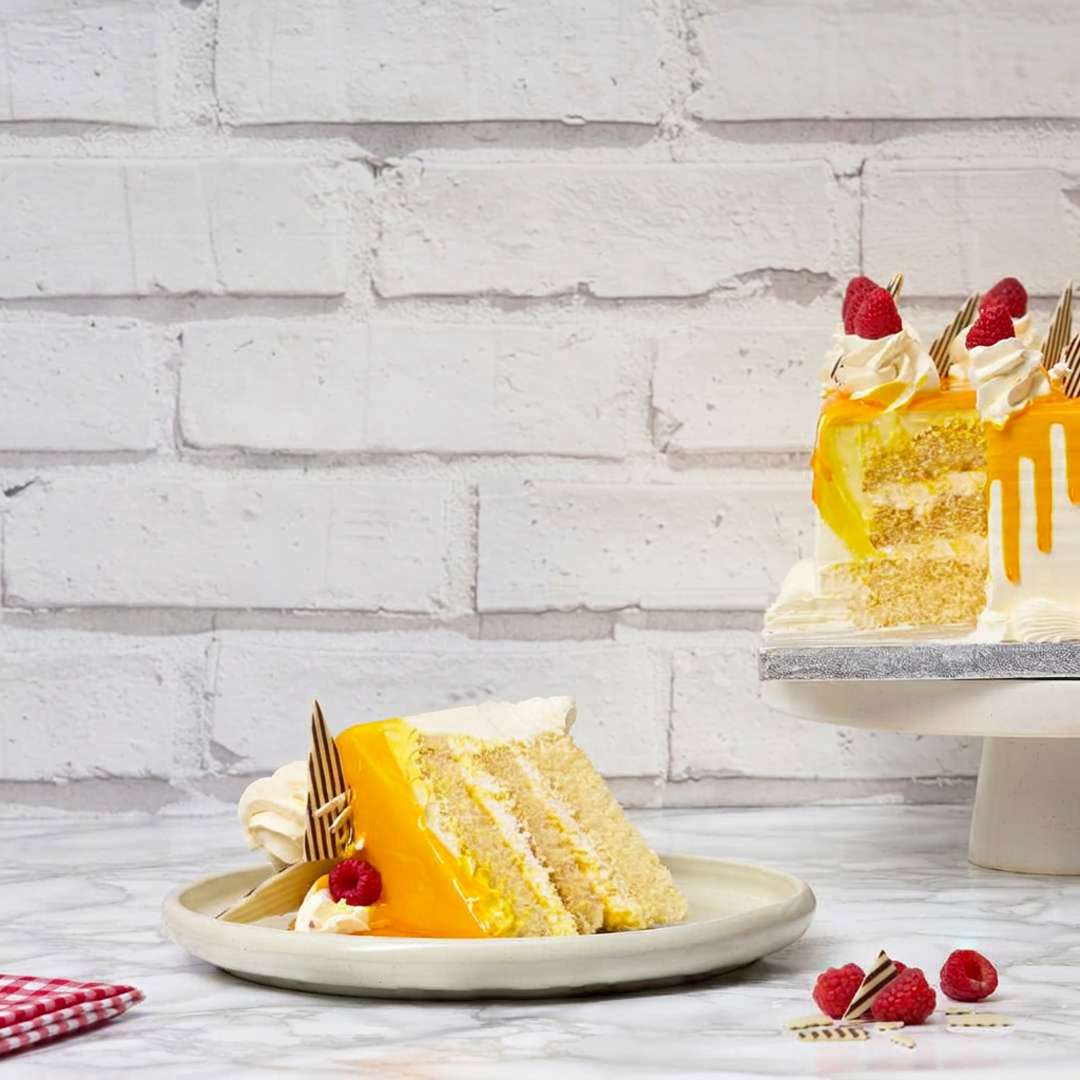Mango Swirl Square Cake