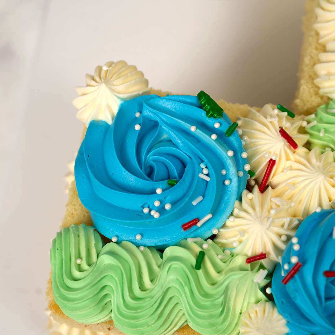 Number 1 Floral cake