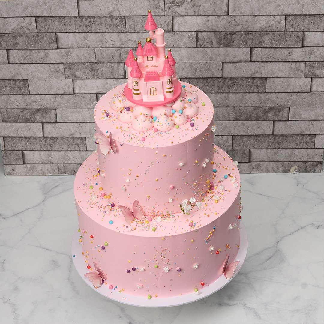 Pink Castle Cake