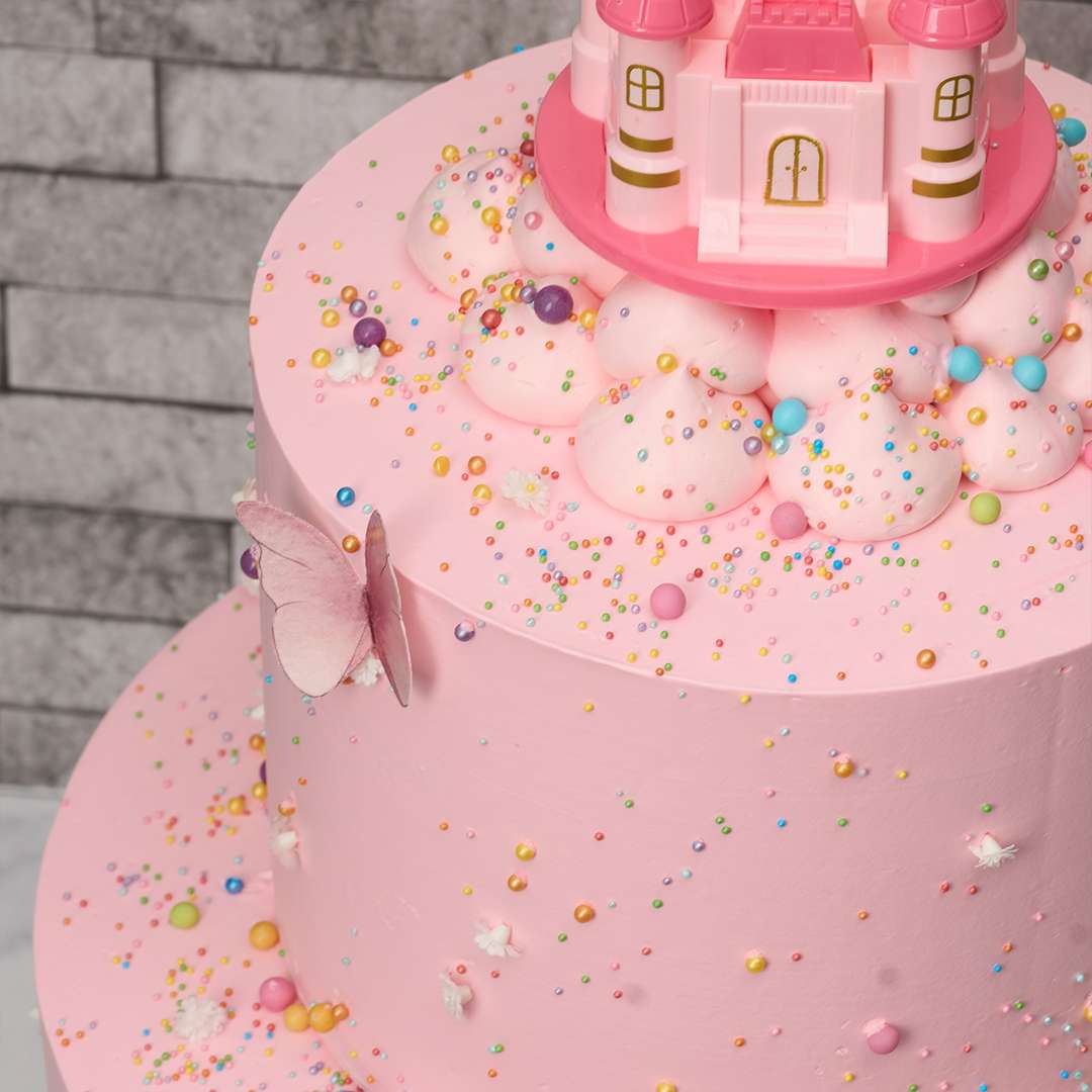 Pink Castle Cake