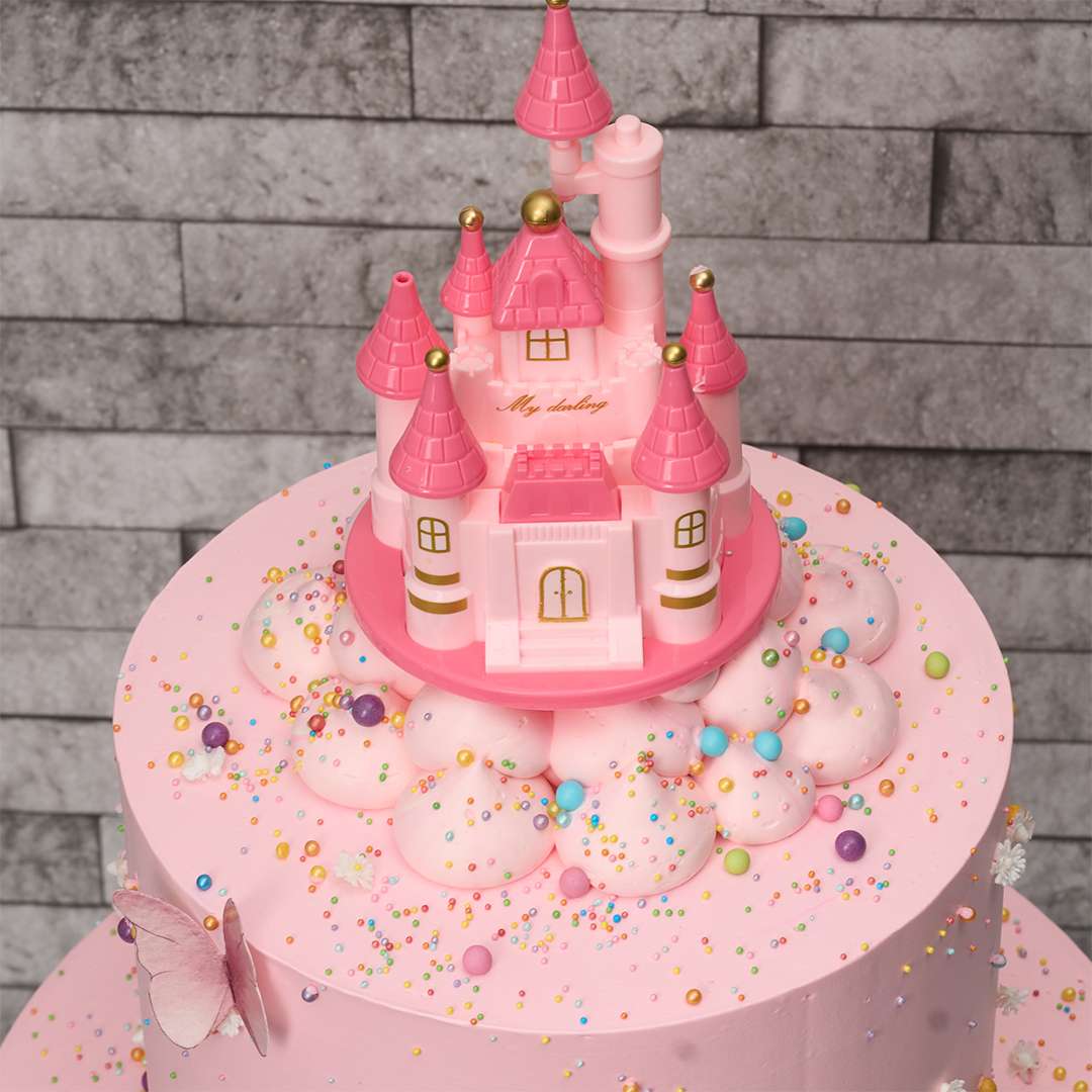 Pink Castle Cake