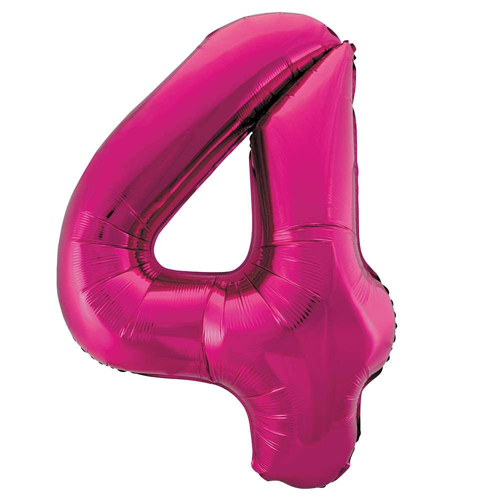 Pink Number 4 Foil Balloon - 34" Inflated  | Cakes & Bakes | Cake Delivery