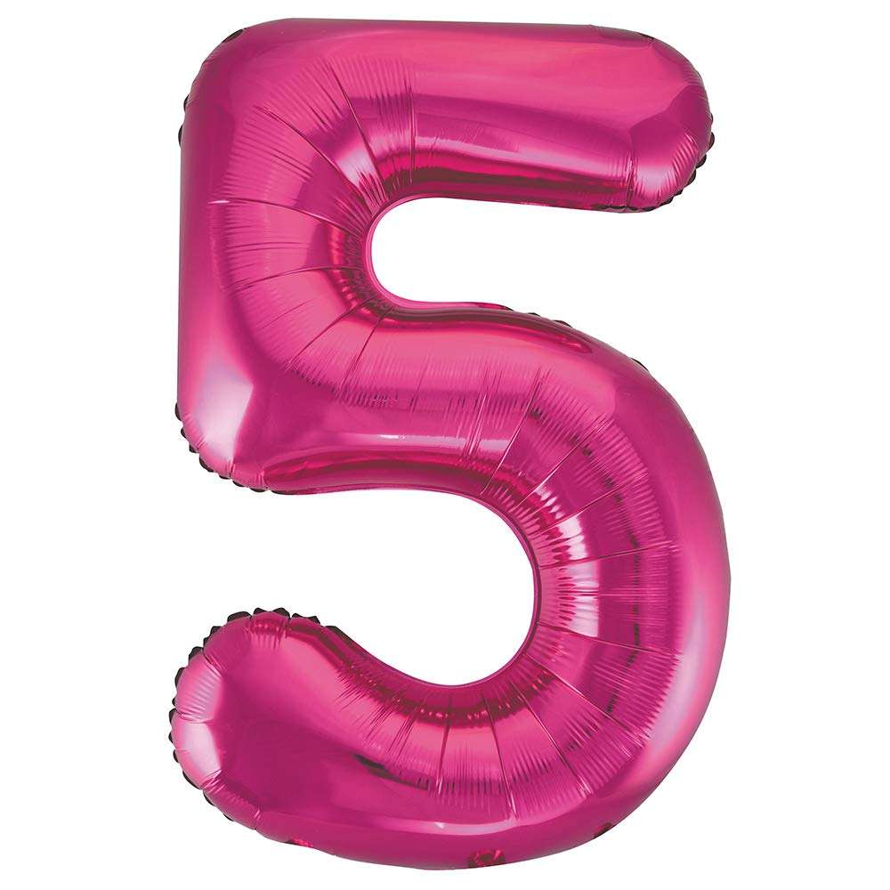 Pink Number 5 Foil Balloon - 34" Inflated  | Cakes & Bakes | Cake Delivery
