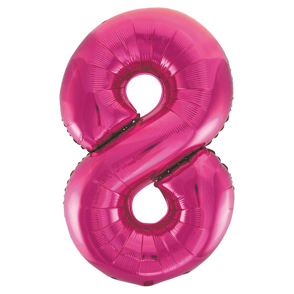 Pink Number 8 Foil Balloon - 34" Inflated  | Cakes & Bakes | Cake Delivery