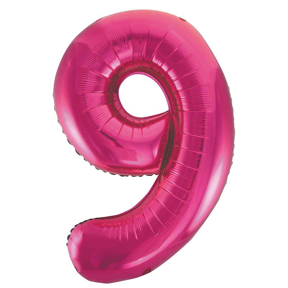 Pink Number 9 Foil Balloon - 34" Inflated  | Cakes & Bakes | Cake Delivery