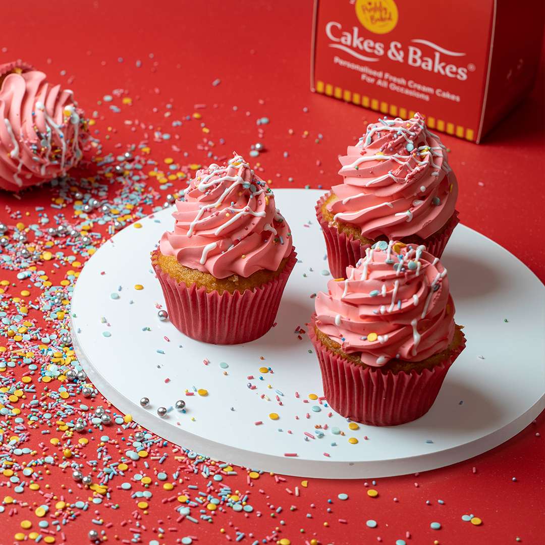 Pink Vanilla Cupcakes