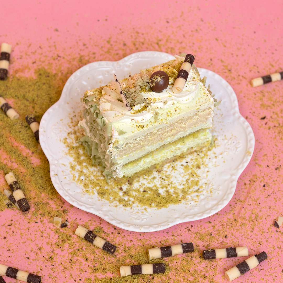 Pistachio Cake Slices