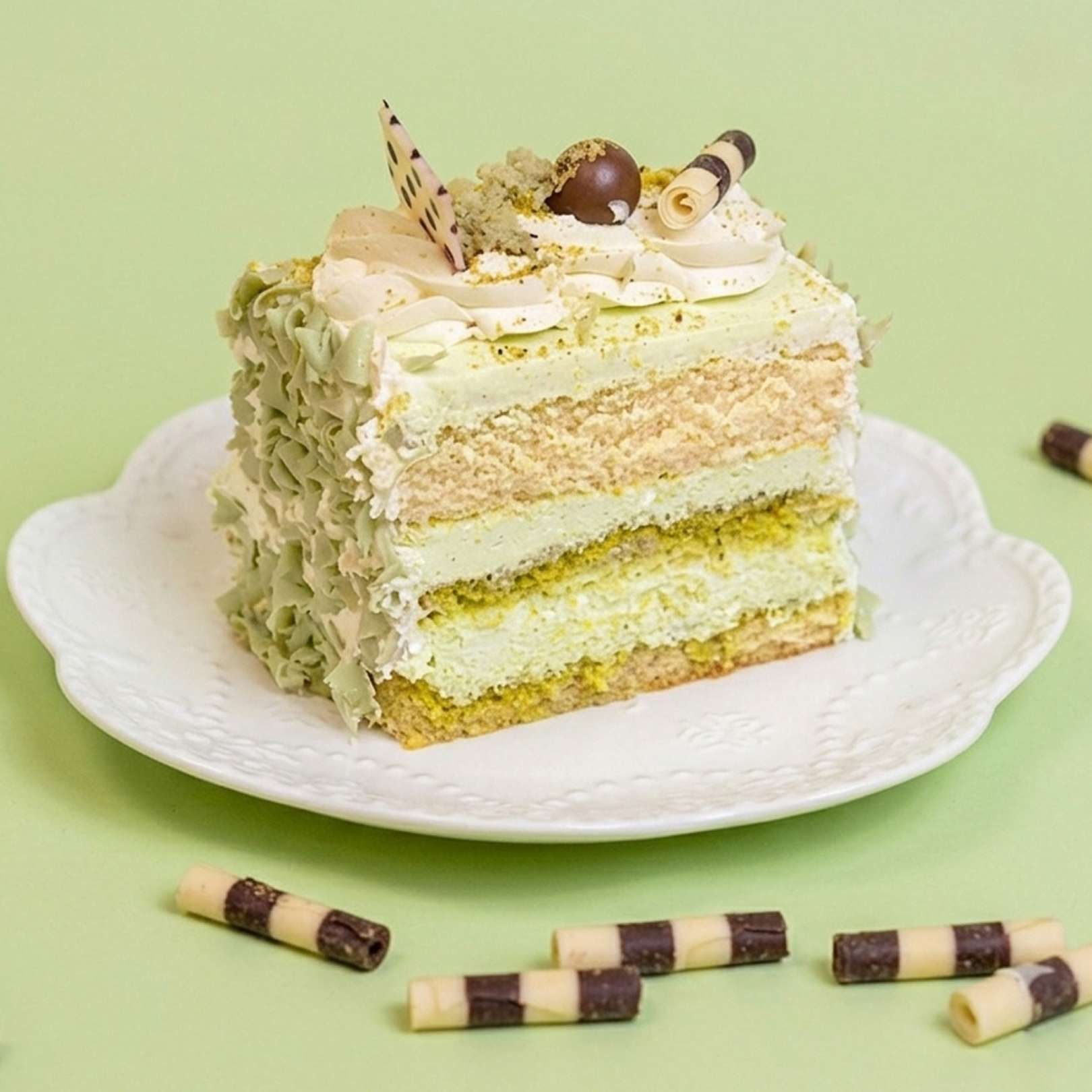 Pistachio Cake Slices