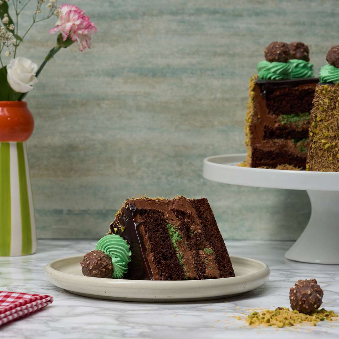 Pistachio Ferrero Rocher Cake