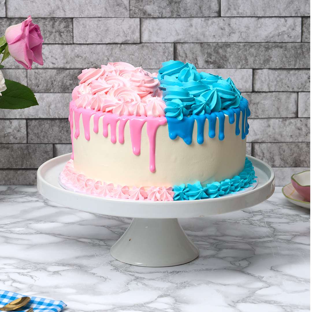 Pretty Baby Shower Drip Cake