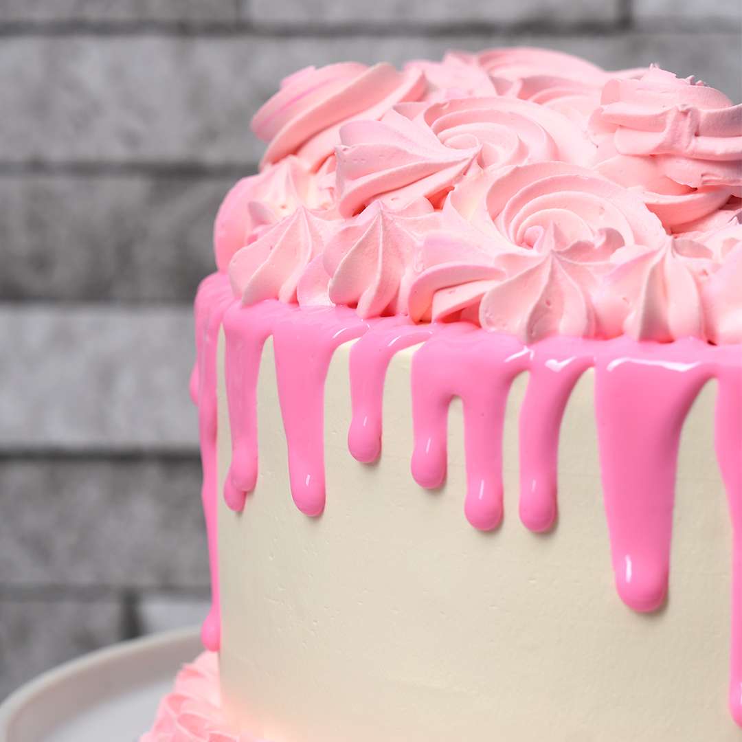 Pretty Baby Shower Drip Cake