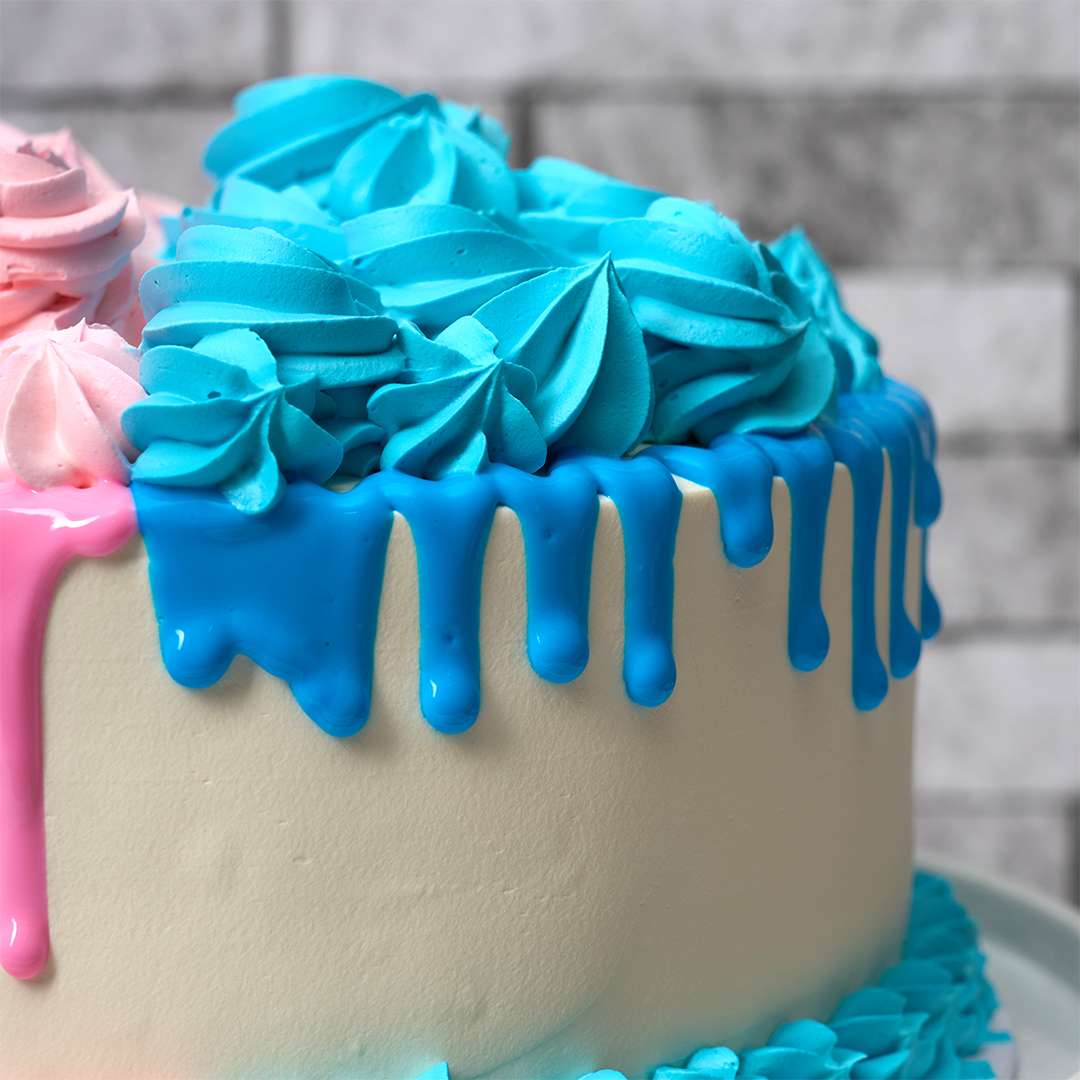 Pretty Baby Shower Drip Cake