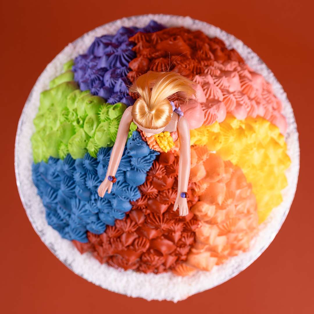 Rainbow Doll Cake
