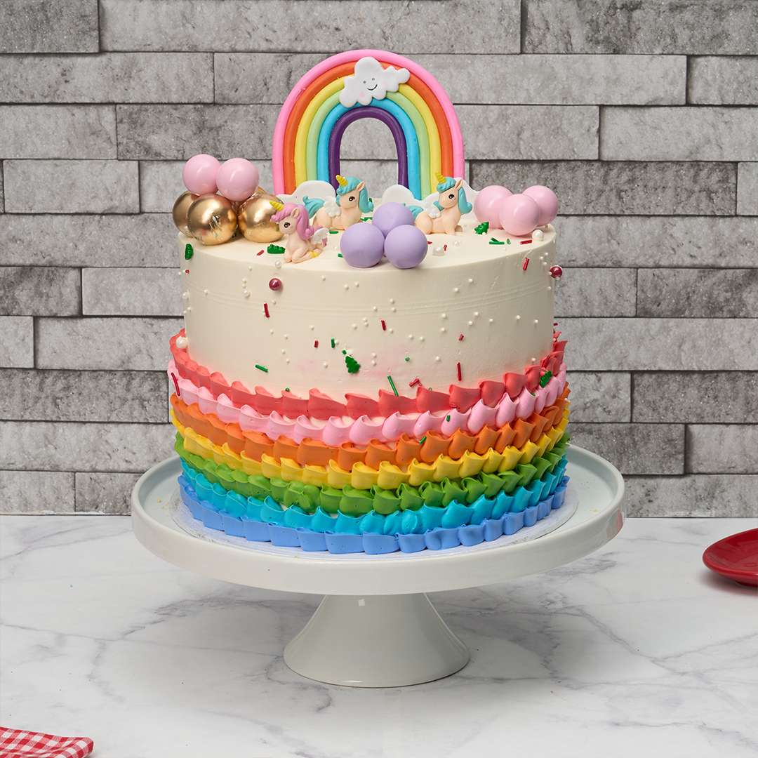 Rainbow Vanilla cake