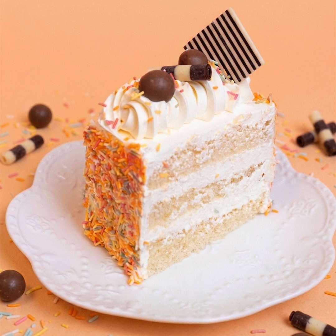 Rainbow Vanilla Cake Slices | Cakes & Bakes | Cake Delivery