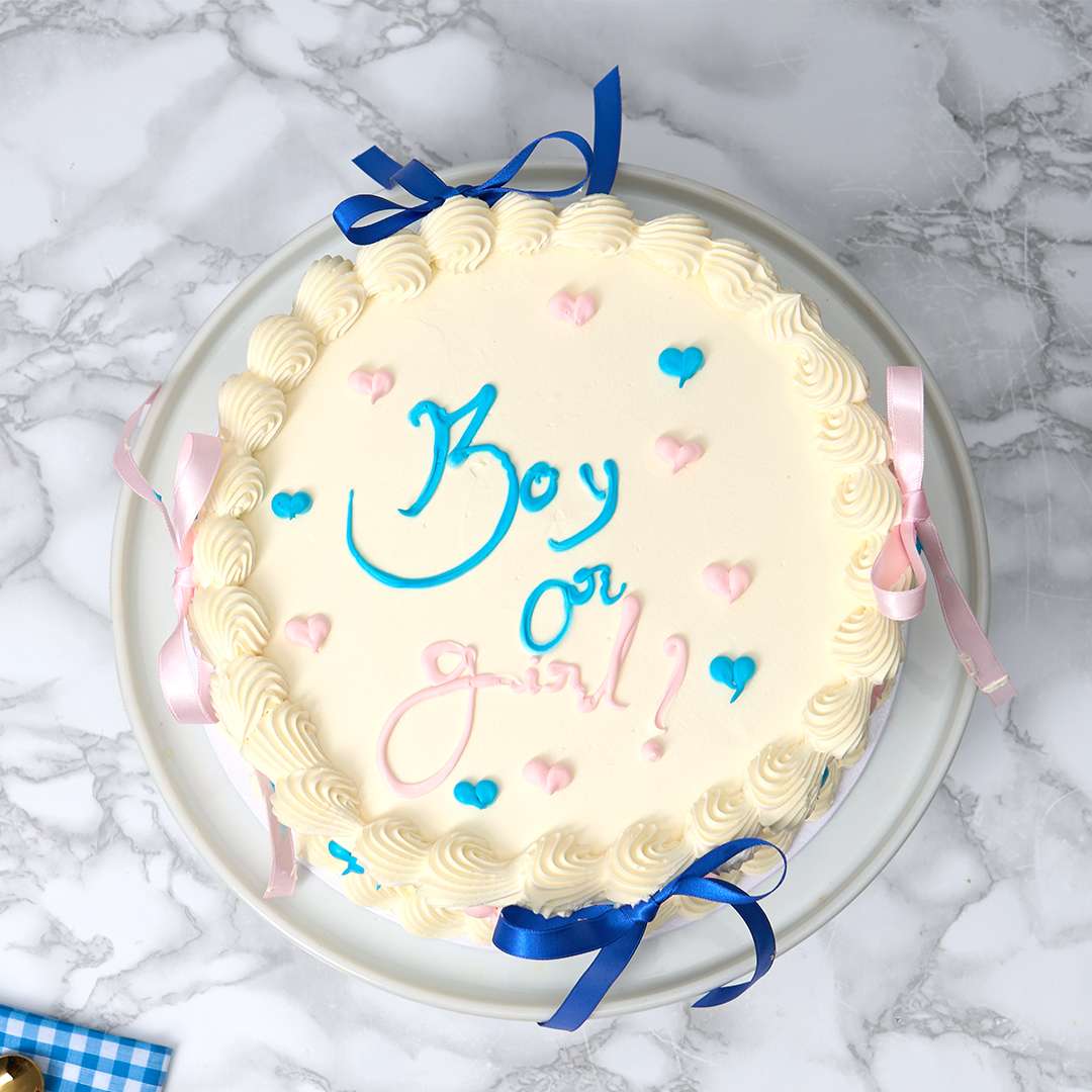 Ribbons & Hearts Reveal Cake
