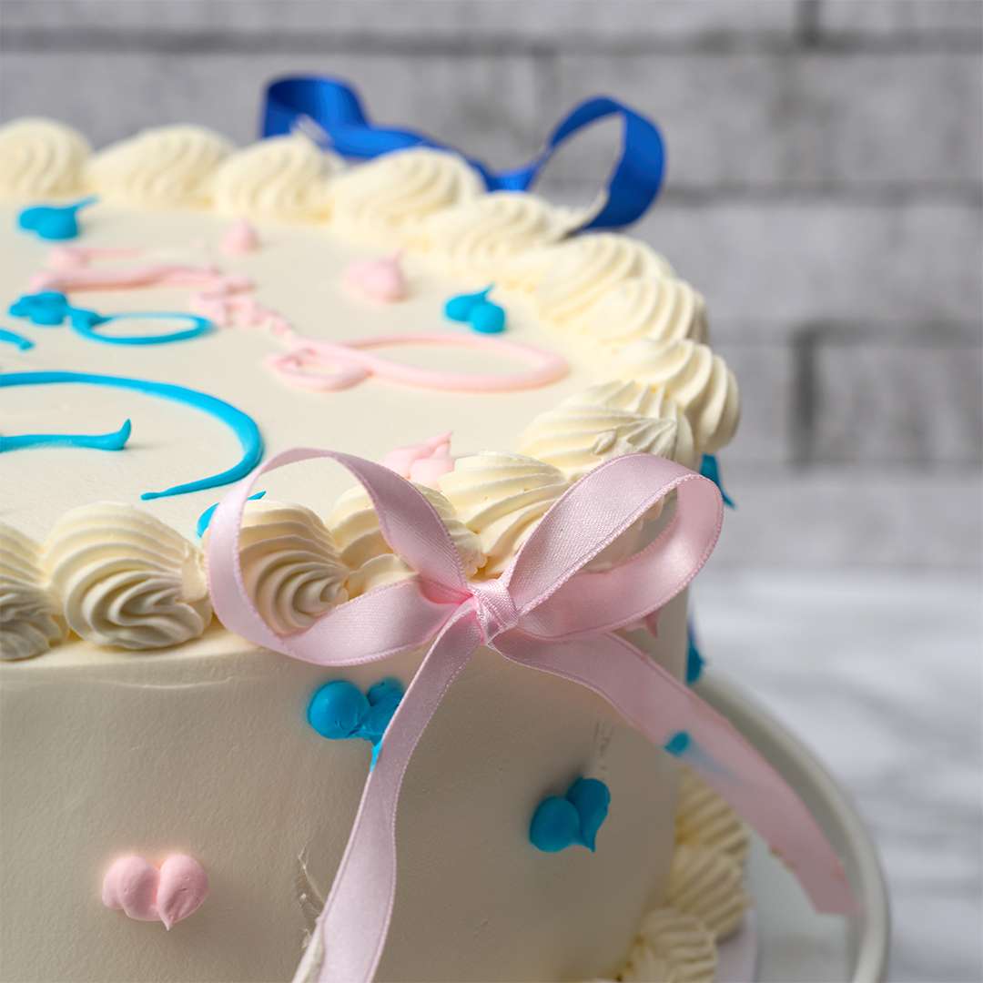 Ribbons & Hearts Reveal Cake