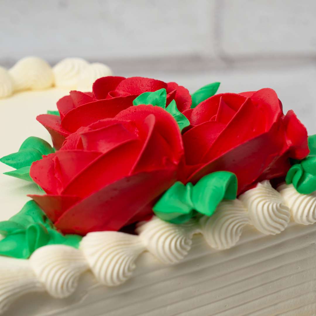 Square Ivory Enchantment Vanilla Cake