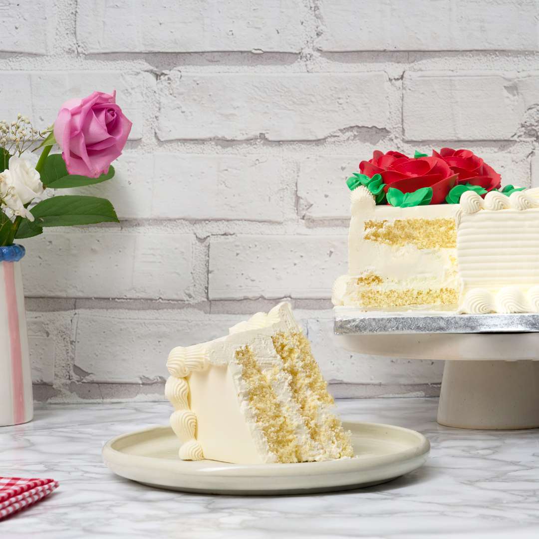 Square Ivory Enchantment Vanilla Cake