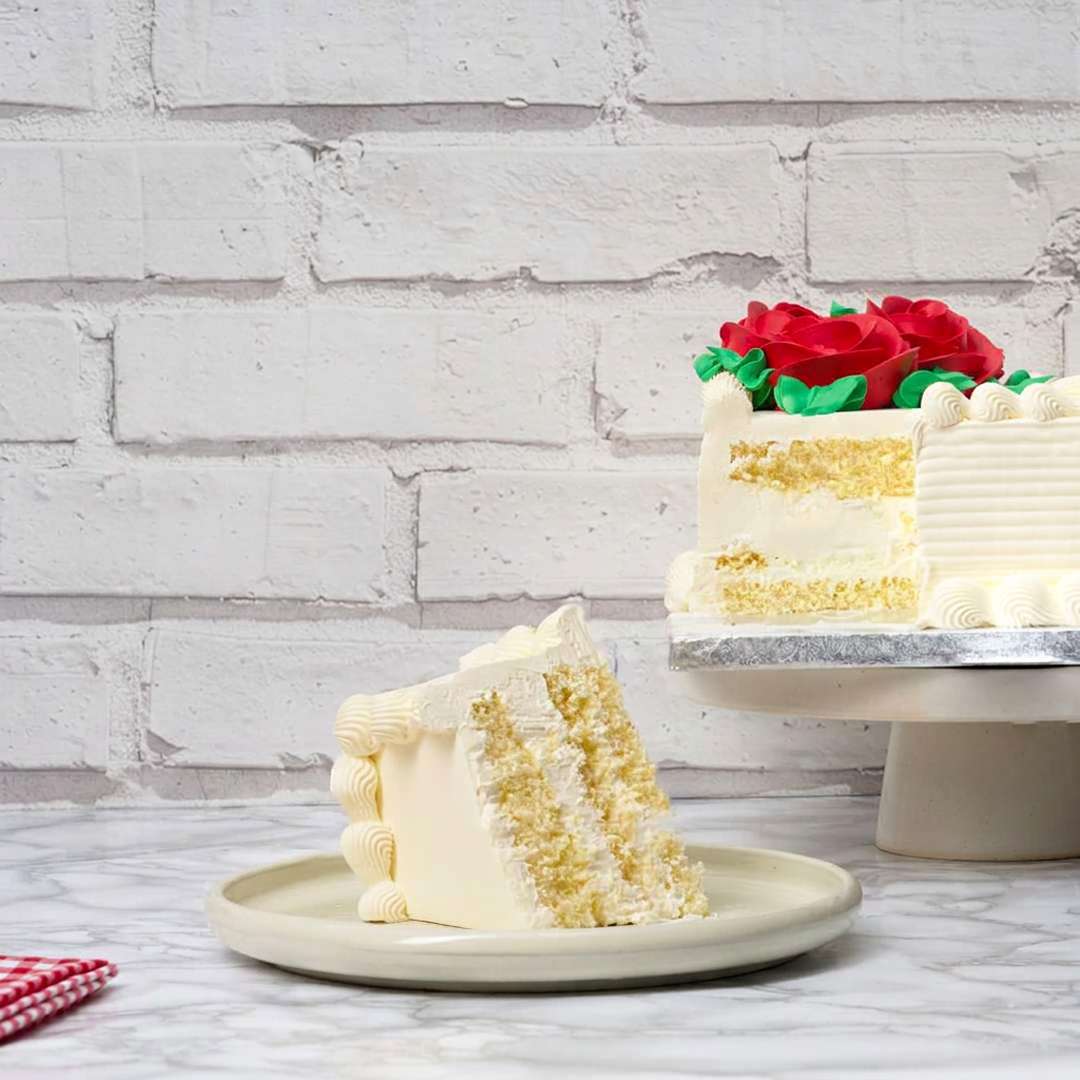 Square Ivory Enchantment Vanilla Cake