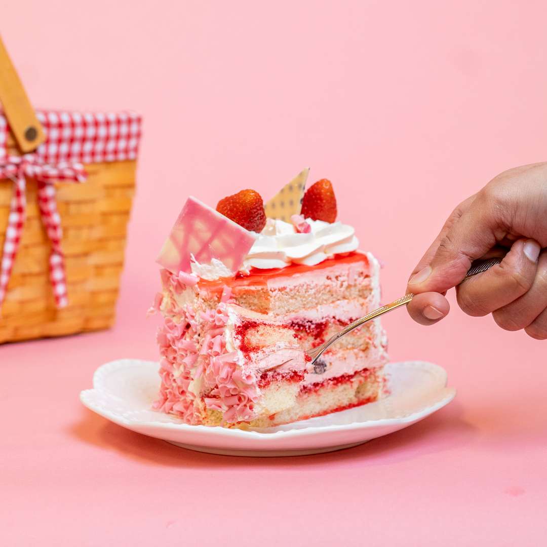 Strawberry Cake Slices