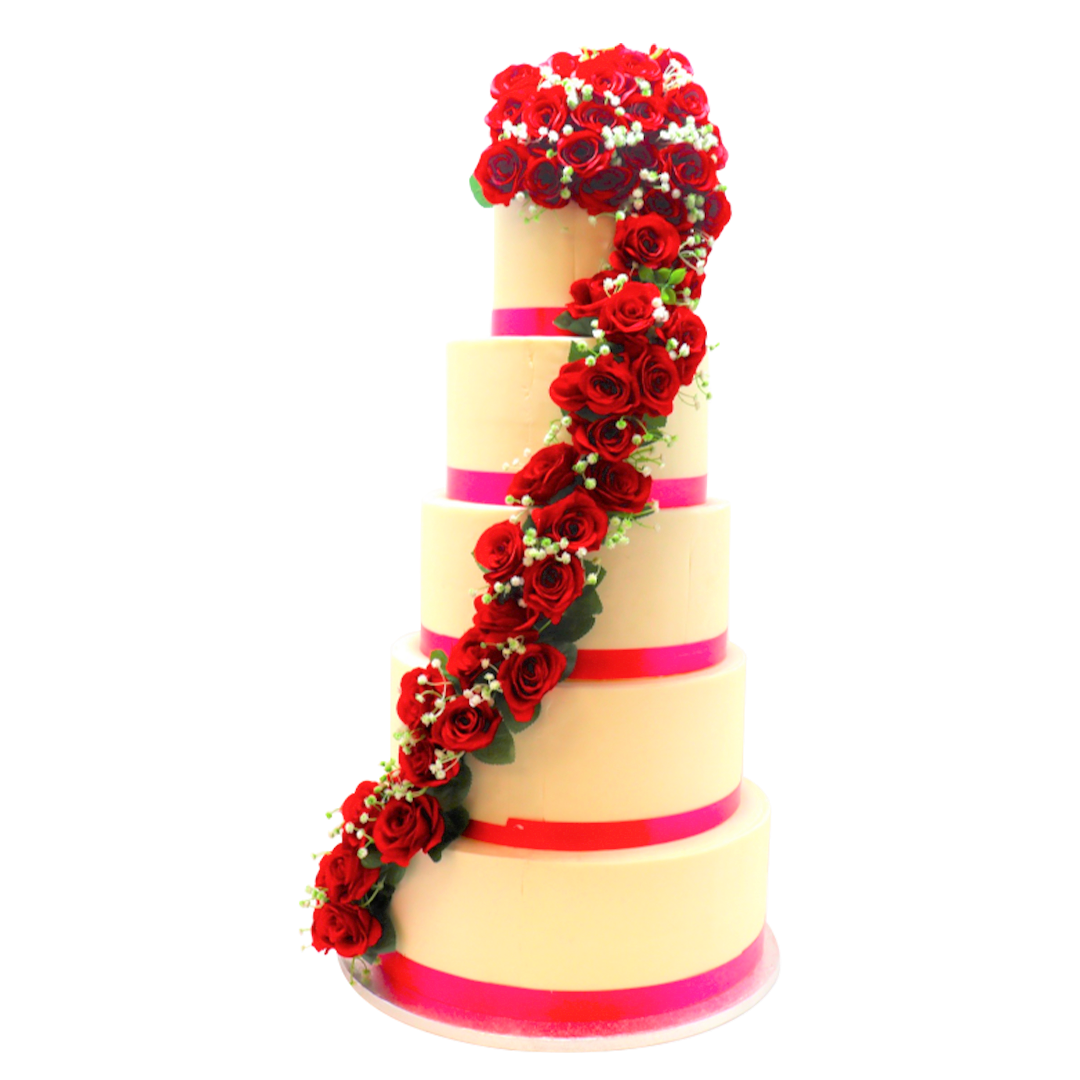 Timeless Floral Elegance Wedding Cake -WC56